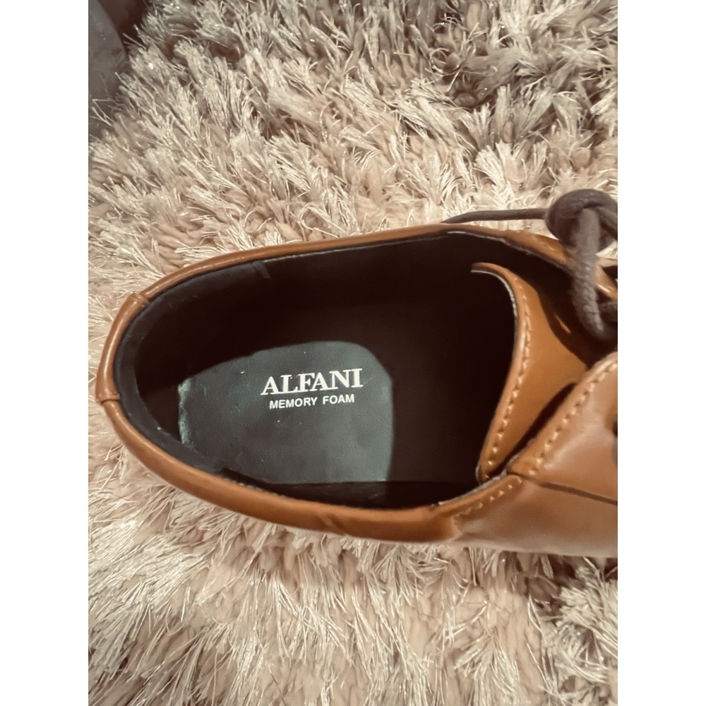 Alfani Seth Bike Toe Dress Shoe Brown Faux Leather 42101 Men's Size 9.5~ NEW - Picture 2 of 8